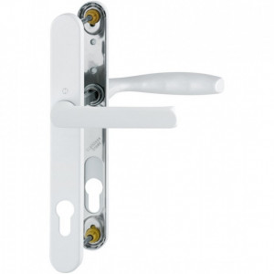 Mâner ușă exterior asimetric Hoppe New York, cu șild pentru cilindru, 92 x 30 mm